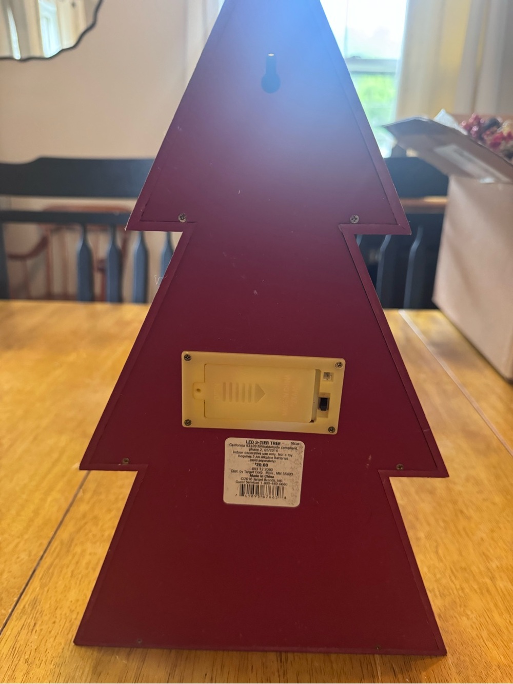 Threshold LED Wooden Holiday Tree in Green with Yellow Lights - Picture 4 of 10